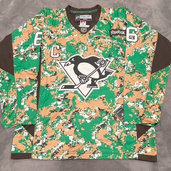 reebok pittburgh penguins lemieux camo jersey size 54 - Picture 1 of 2